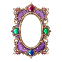 juwelengeschmückt lila Rahmen Aquarell Clip Art ai generiert png