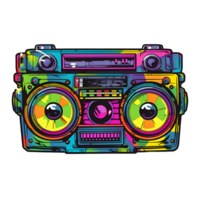 auge caja retrowave Años 80 clipart ai generado png