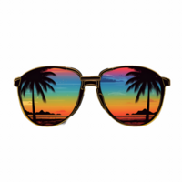 occhiali da sole retrowave anni 80 clipart ai generato png