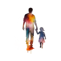 Fathers Day Parent Child Watercolor Clipart png