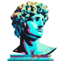 onda de vapor estátua anos 80 clipart ai gerado png