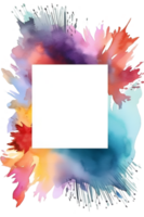 Watercolor Splash Frame Clipart AI Generated png
