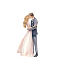 Wedding Day Bride and Groom Watercolor Clipart png