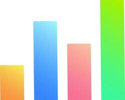 Isometric icon of colorful bar graph icon. vector