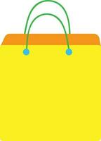 Shopping bag in yellow and green color. vector