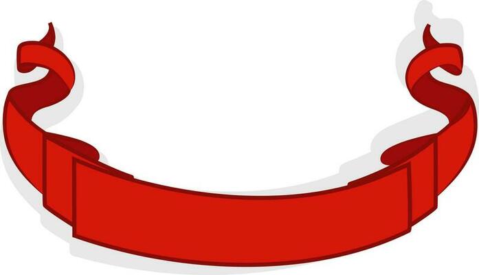 Vector sign or symbol of ribbon in red color.
