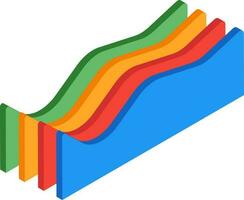 Colorful infographic statistic wave graph in 3d style. vector