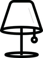 Flat style Table Lamp icon in black line art. vector