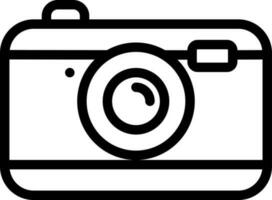 Line art digital camera icon in flat style. vector