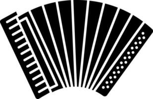 glifo ilustración de acordeón música instrumento icono o símbolo. vector