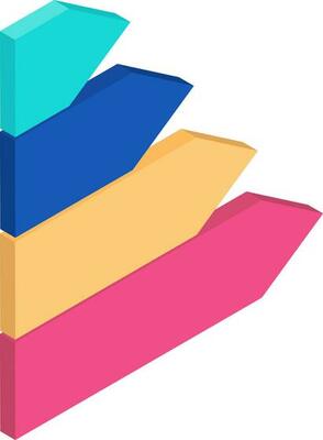 Colorful infographic graph in 3d style.