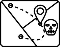 Location tracing or hacking icon in line art. vector