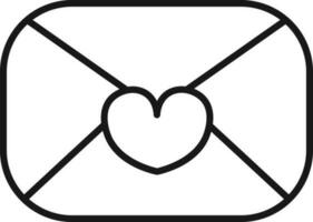 Mail or envelope icon in black line art. vector