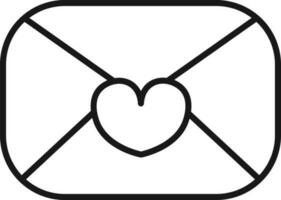 Mail or envelope icon in black line art. vector