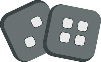 Dice icon in grey and white color. vector