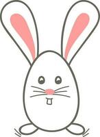 Flat illustration of Easter bunny in egg shape. vector