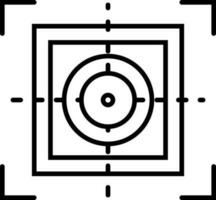 Black line art target icon. vector