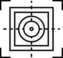 Black line art target icon. vector