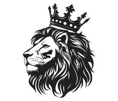 lion head with crown, king lion vector