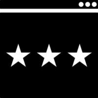 Star rating website icon in Black and White color. vector