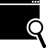 Searching browser or website icon in Black and White color. vector