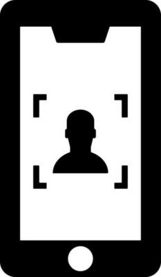 User face scanning in smart phone or selfie icon.
