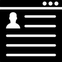 Online user profile web page glyph icon. vector