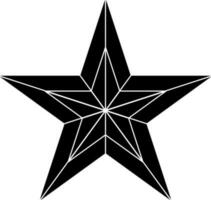 Star badge award in Black and White color. vector