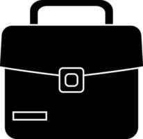 Illustration of briefcase icon in Black and White color. vector