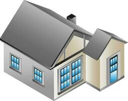 Isometric illustration of home building on white background. vector