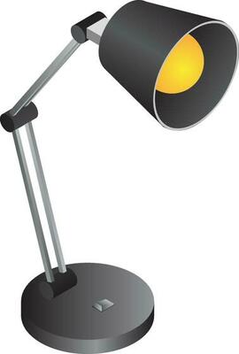 Table Lamp in 3d style on white background.