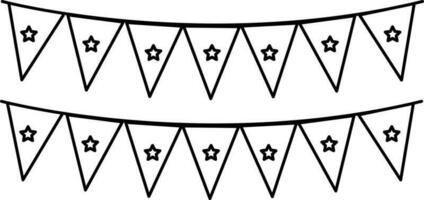 Bunting flags decorated background. vector