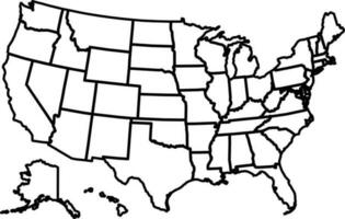 United States of America Map symbol. vector