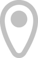 Gray color map pointer icon in flat style. vector
