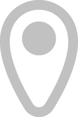 Gray color map pointer icon in flat style.