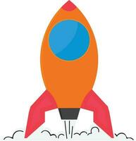 Flat style rocket vector icon.