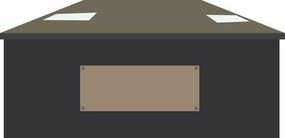 Wooden desk icon in flat style. vector