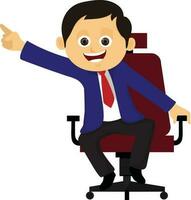 Businessman sitting in chair. vector