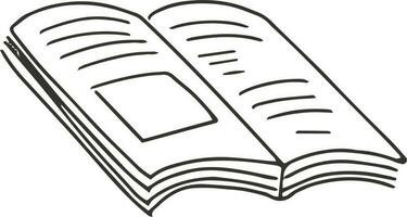 Doodle illustration of book icon. vector