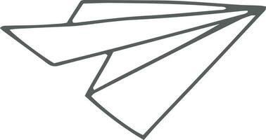 Paper airplane icon in doodle style. vector