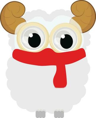 Character of funny sheep.