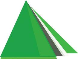 Green christmas tree in flat style illustration. vector