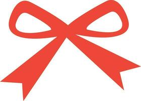 Stylish ribbon bow in orange color. vector