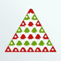 Illustration of colorful christmas tree. vector