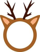 Pair of brown reindeer horns. vector