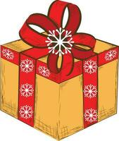 Beautiful gift box with bow ribbon. vector