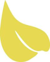 Flat style leaf icon in yellow green color. vector