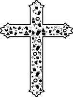 Christian cross symbol or icon. vector