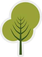 plano estilo árbol icono en verde color. vector