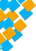 Yellow and blue abstract squares elements. vector